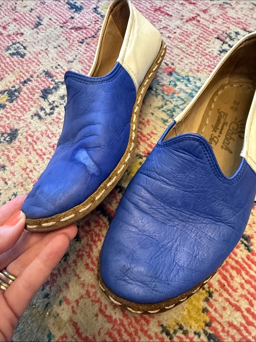 Sabah men’s Blue and White Slip-On Men's Shoes 43